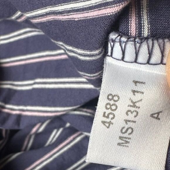 Peter Millar Medium Navy/Pink/White‎ Striped Golf Polo - Picture 5 of 6